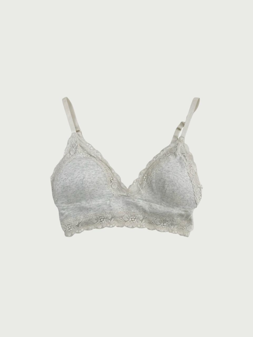 Lace Trim Cotton Bralette